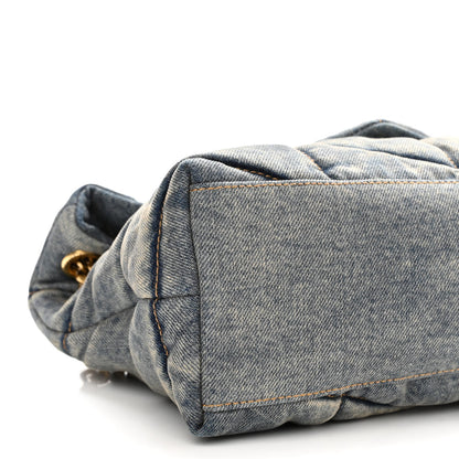 Saint Laurent Denim Quilted Small Loulou Puffer Monogram Chain Satchel Blue Cinnamon 9 of 10