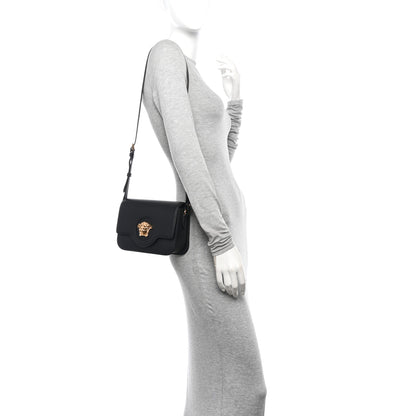 Versace Grained Calfskin La Medusa Flap Shoulder Bag  Black 2 of 9