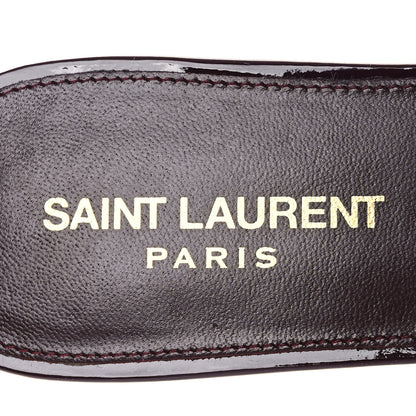 Saint Laurent Vitello Vernice Tribute 05 Slide Sandals 38 Barolo 9 of 11