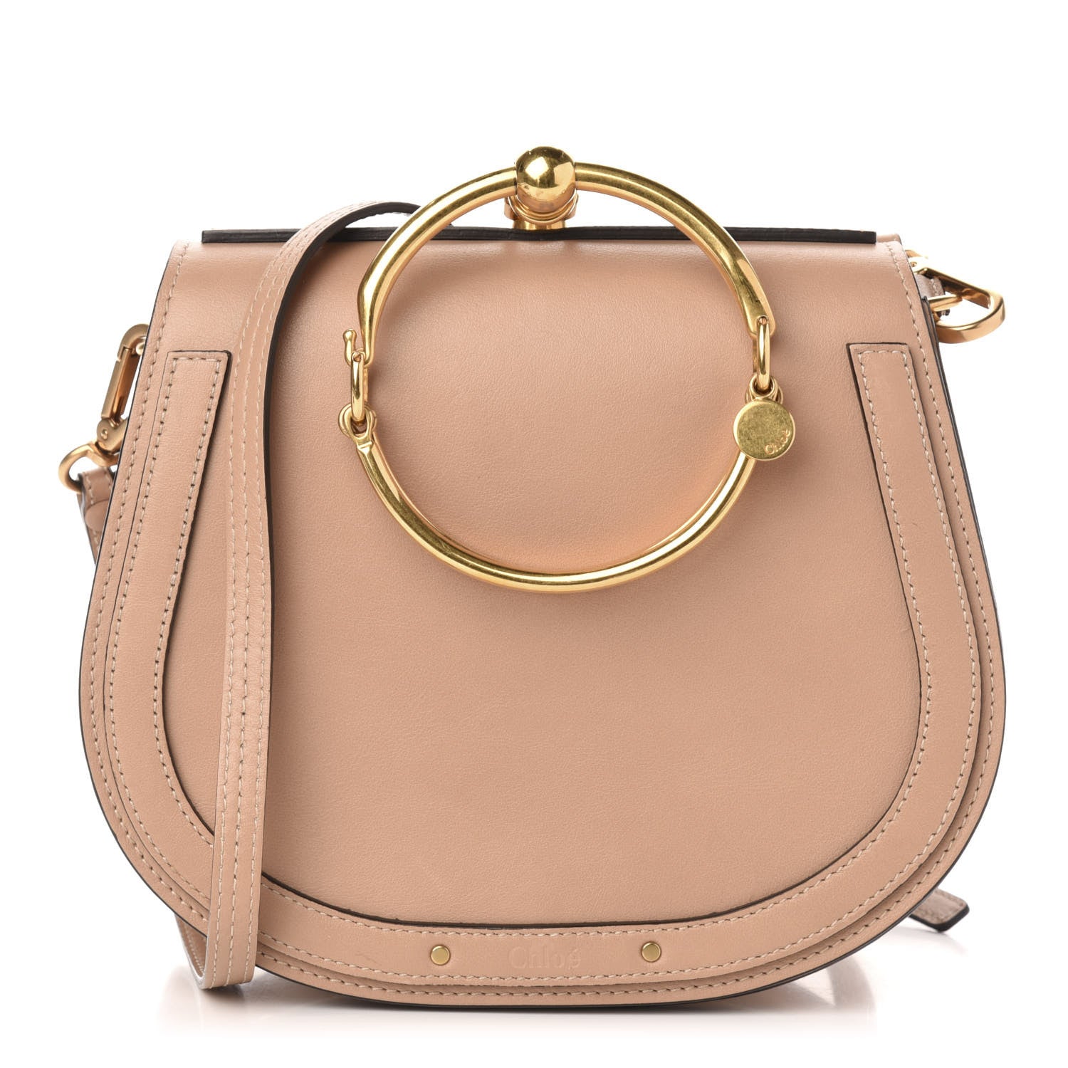 Chloe Calfskin Suede Medium Nile Bracelet Bag Biscotti Beige 1 of 14