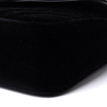 Gucci Velvet Matelasse Small GG Marmont Shoulder Bag Black 6 of 12