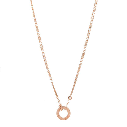 Cartier 18K Pink Gold 2 Diamond LOVE Necklace 1 of 4
