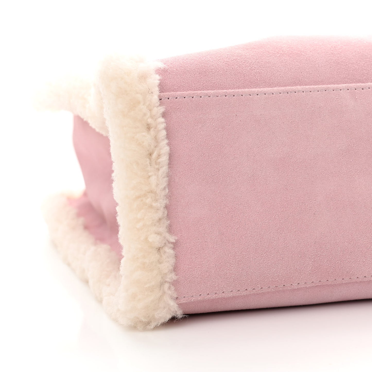 X UGG Suede Shearling Medium Shopping Bag Pink