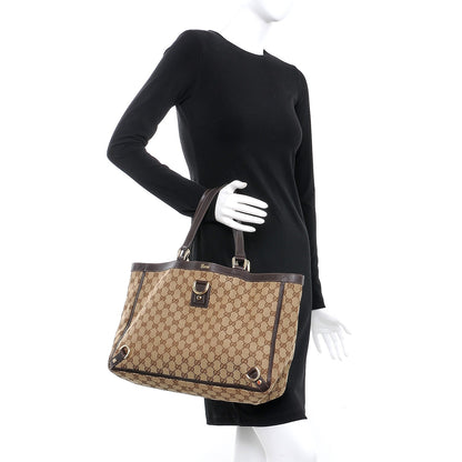 Gucci Monogram Large Abbey Tote Dark Brown 2 of 13