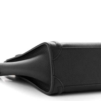 Celine Drummed Calfskin Nano Luggage Black 9 of 10