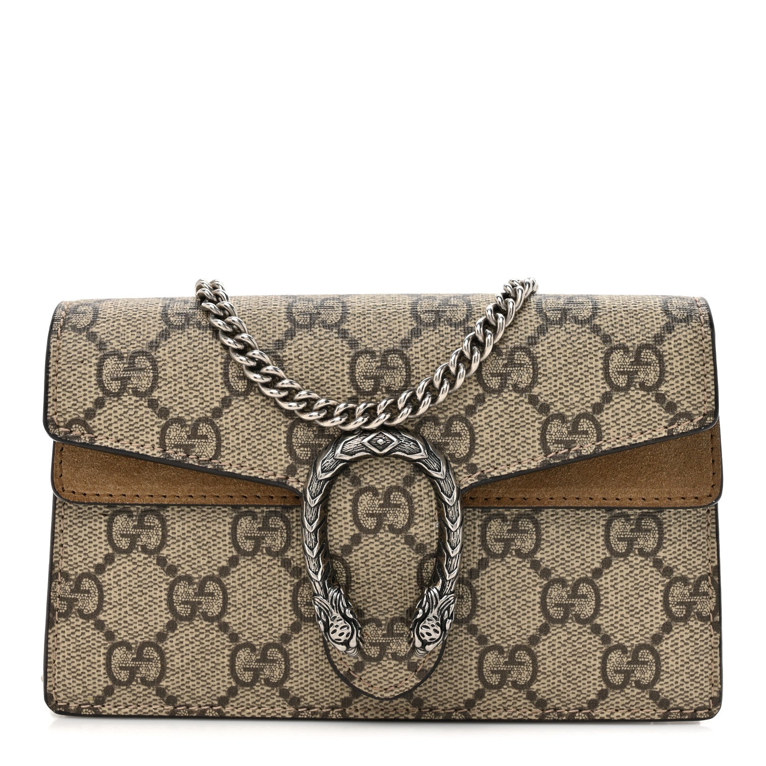 Gucci GG Supreme Monogram Super Mini Dionysus Shoulder Bag Taupe 1 of 12