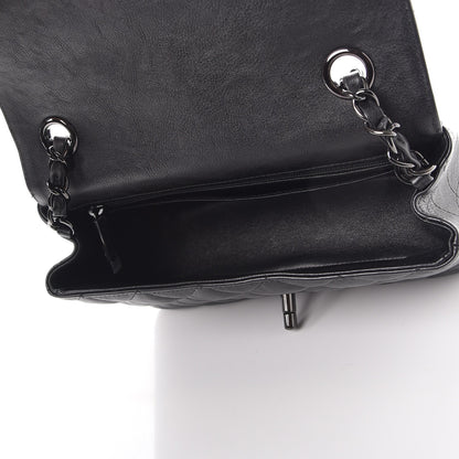 Chanel Crumpled Calfskin Quilted Mini Rectangular Flap So Black 5 of 10