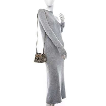 Fendi Chenille Vitello King Plexiglass FF Mini By The Way Top Handle Boston Bag Tortora Nuvola 2 of 9