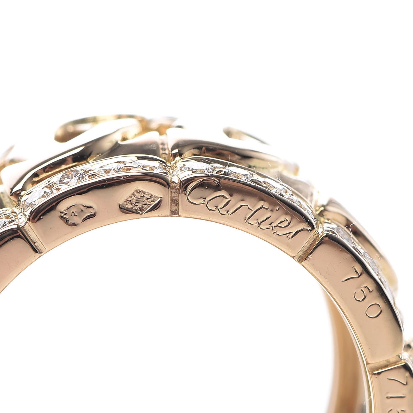 18K Yellow Gold Diamond Entrelaces Ring 52 6