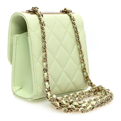 Chanel Lambskin Quilted Mini Trendy CC Chain Wallet Sea Green 3 of 11