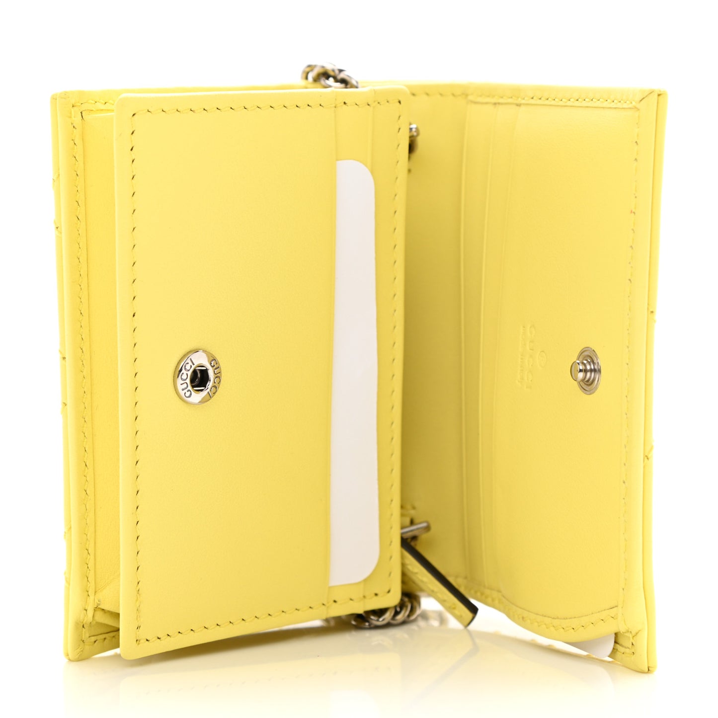 Calfskin Matelasse GG Marmont Mini Wallet On Chain Banana