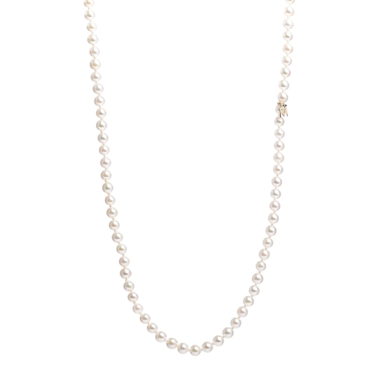 18K Yellow Gold Akoya Pearl 5-5.5mm Strand Necklace