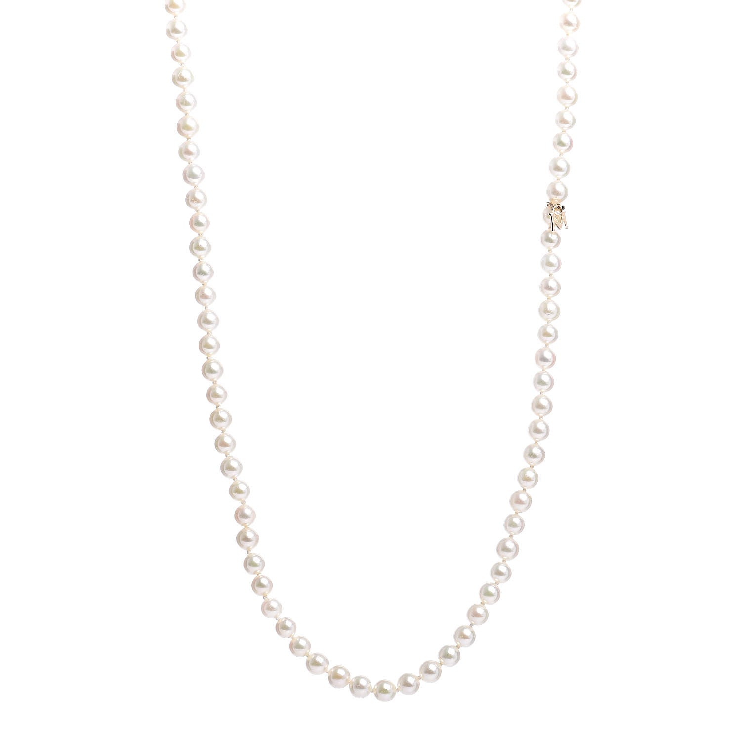 Mikimoto 18K Yellow Gold Akoya Pearl 5-5.5mm Strand Necklace 1 of 6