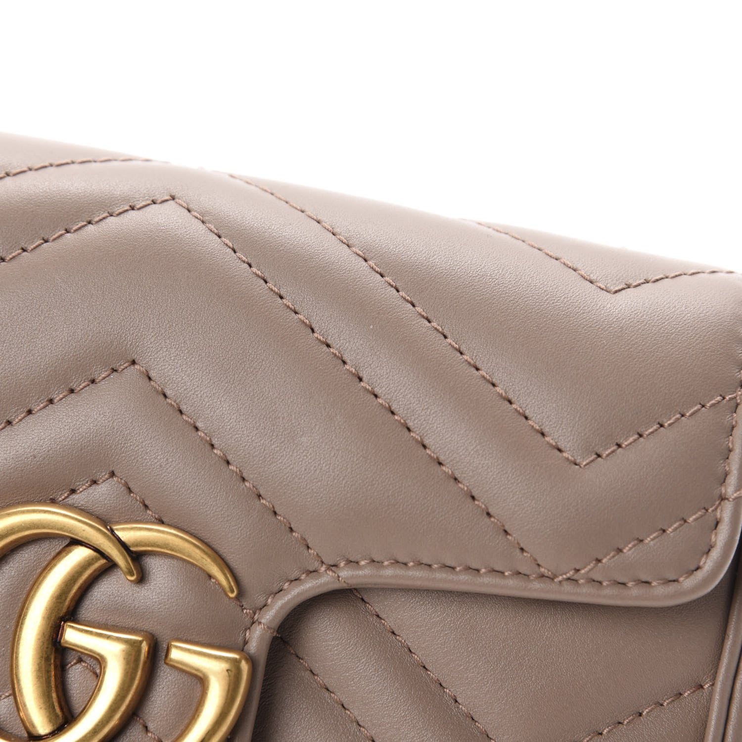 Gucci Calfskin Matelasse Super Mini GG Marmont Shoulder Bag Porcelain Rose 8 of 12