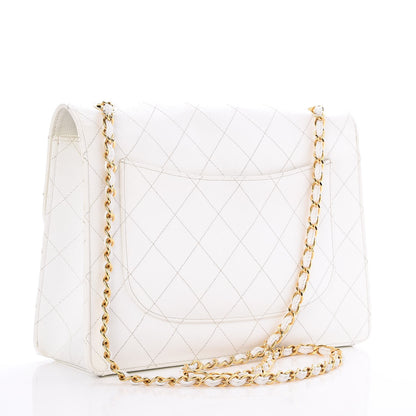 Chanel Caviar Quilted Jumbo Single Flap White 3 of 15