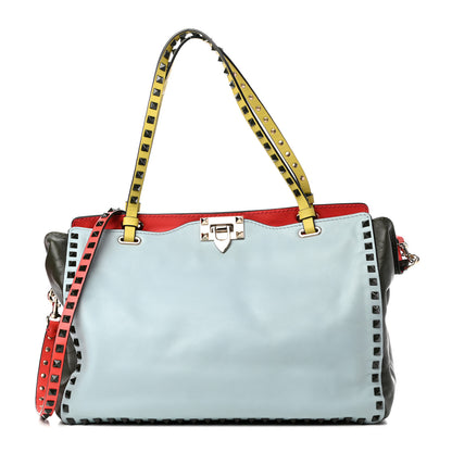 Valentino Garavani Vitello Colorblock Medium Rockstud Tote Multicolor 1 of 10