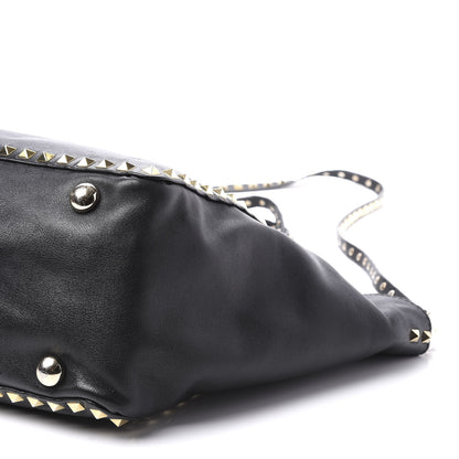 Valentino Garavani Vitello Medium Rockstud Tote Black 7 of 11