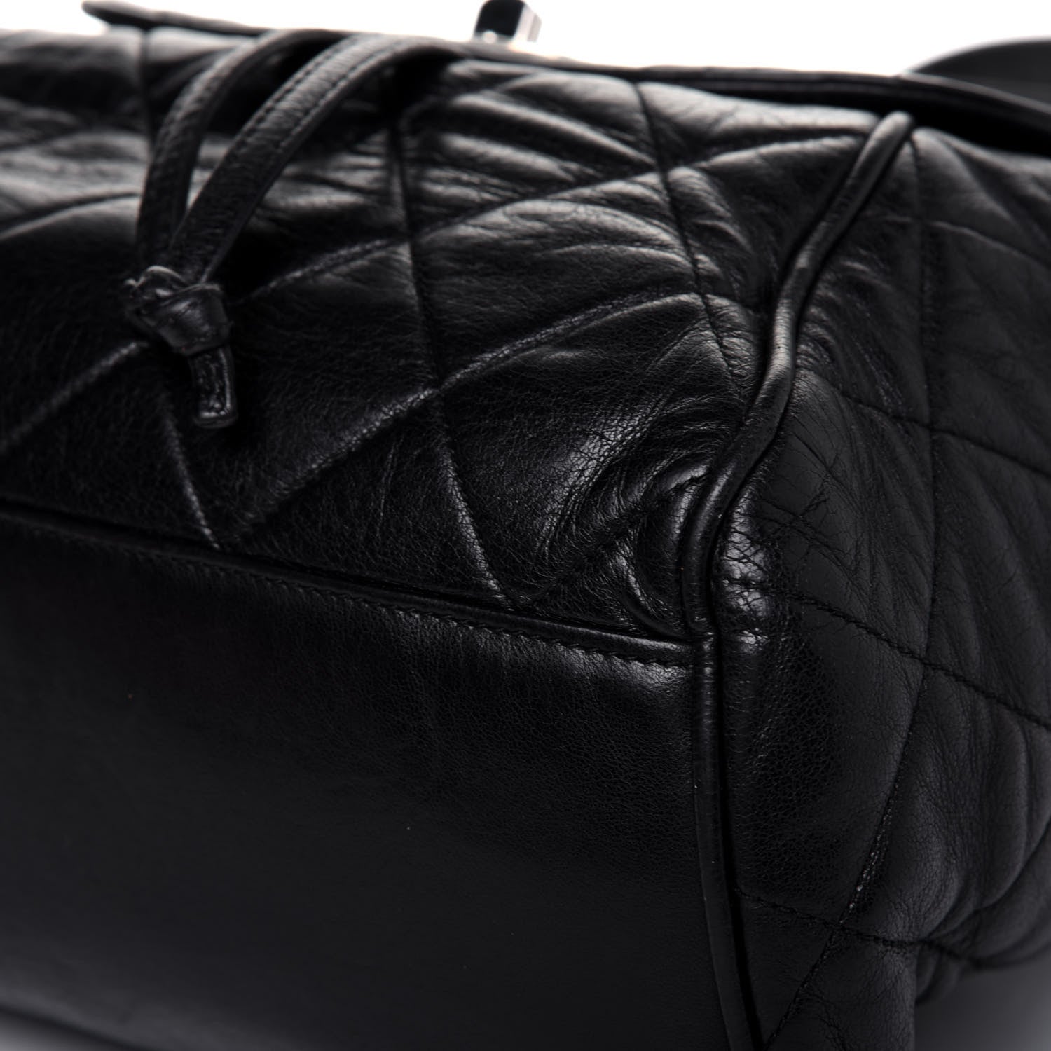 Chanel Crumpled Calfskin Quilted Backpack Black 11 of 17