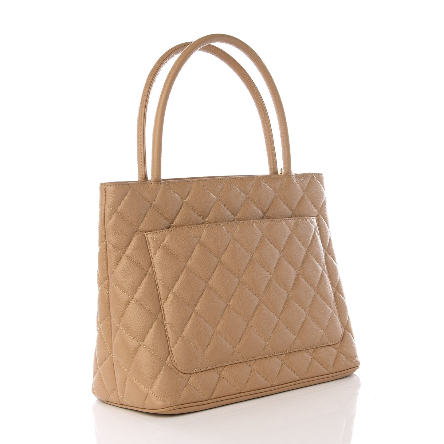 Caviar Quilted Medallion Tote Beige