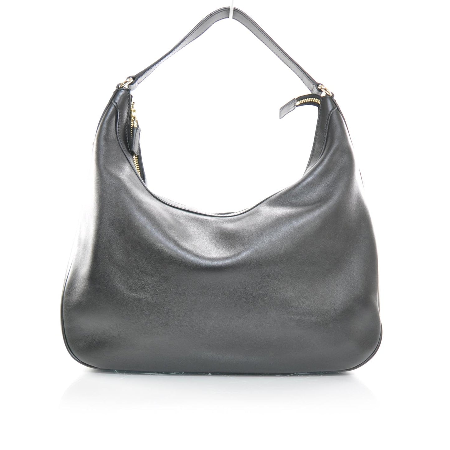 Leather Charmy Hobo Black