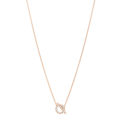 Hermes 18K Rose Gold Diamond Finesse Pendant Necklace 1 of 5