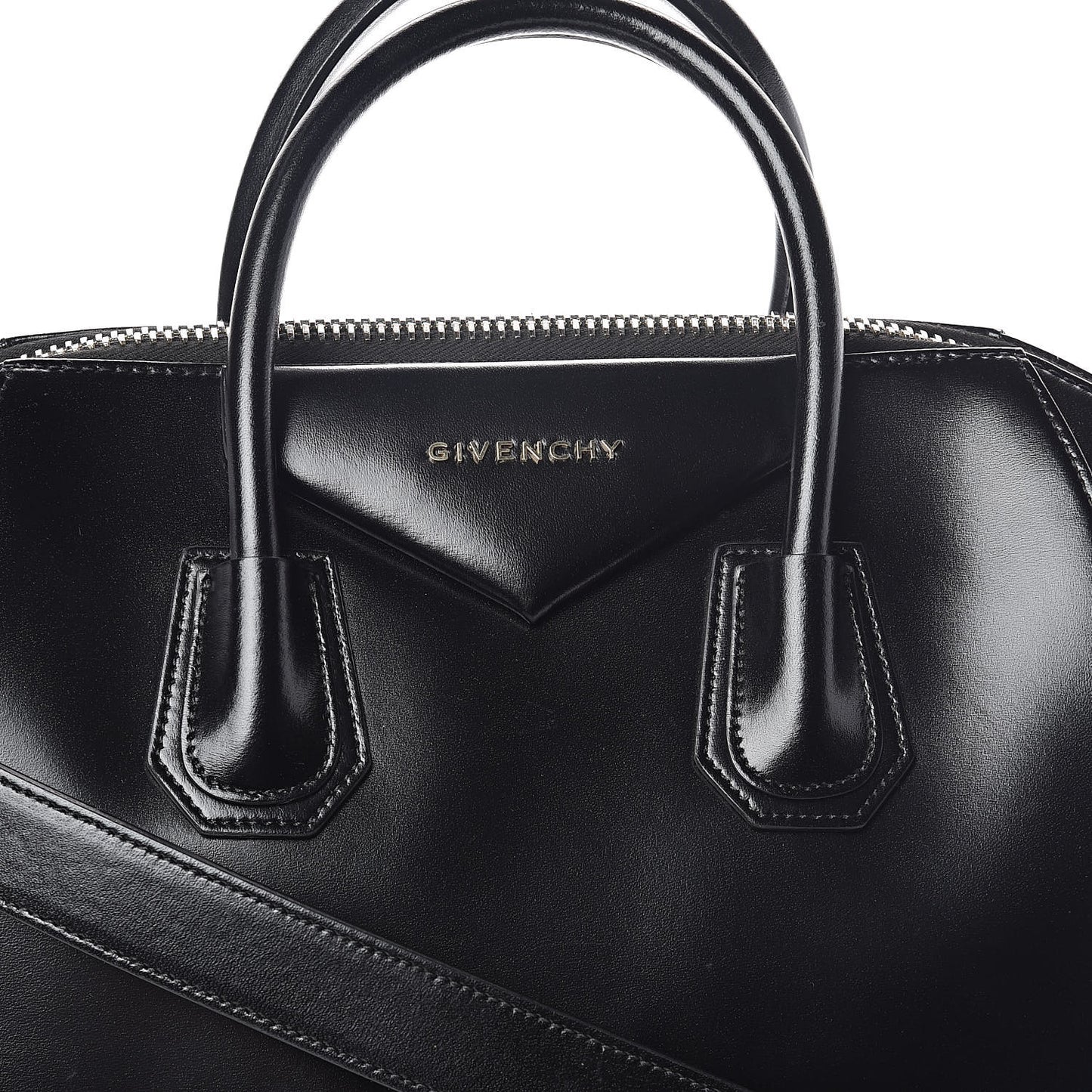 Shiny Lord Calfskin Medium Antigona Black