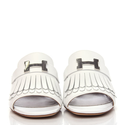 Hermes Calfskin Alma Sandals 38 White 2 of 13