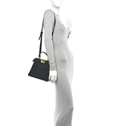 Fendi Vitello Seta Nappa Bi-Color Small Peekaboo I SEE U Satchel Black Light Rose Tortora 2 of 9
