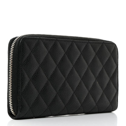 Chanel Caviar Quilted Large Gusset Zip Around Wallet Black 3 of 8