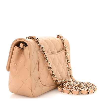 Chanel Lambskin Quilted Mini Rectangular Flap Beige 3 of 11