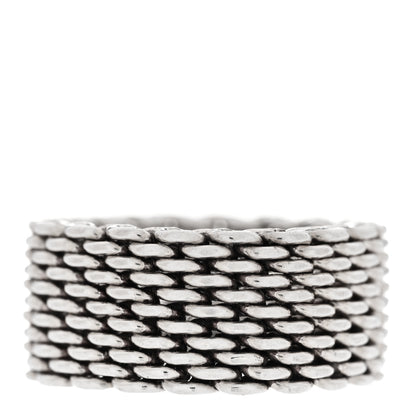 Tiffany Sterling Silver Somerset Mesh Ring 54 6.75 1 of 4