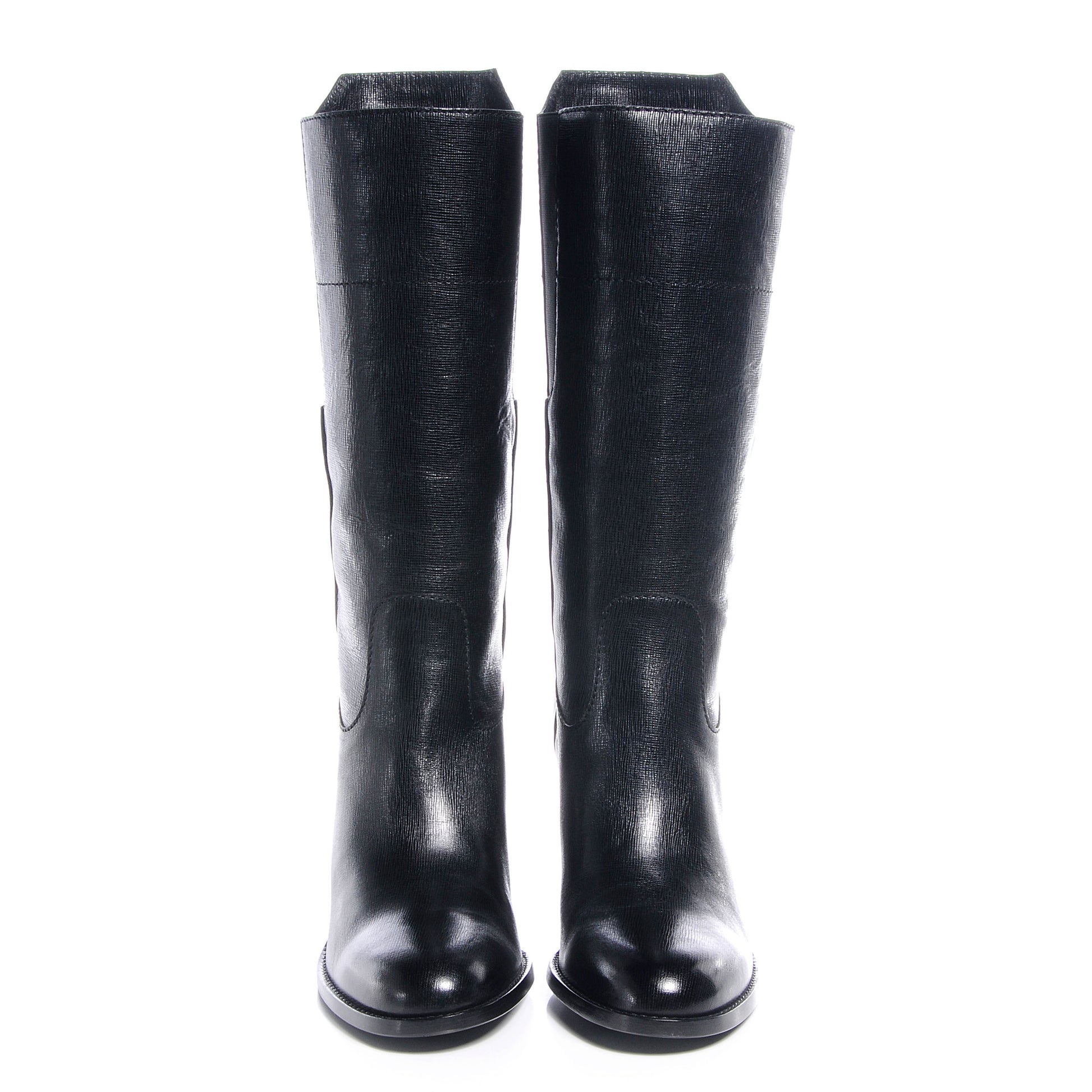 Chanel Textured Calfskin Coco Boy Tall Boots 40 Black 2 of 6