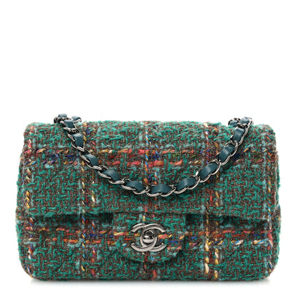 Chanel Tweed Quilted Mini Rectangular Flap Green 1 of 10