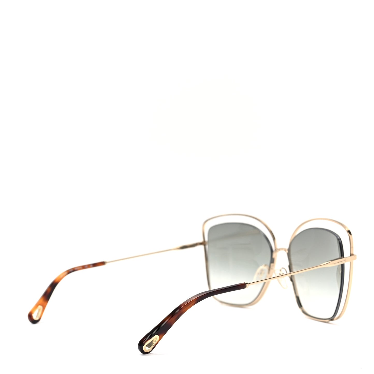 Poppy Cutout Square Sunglasses CE133S Gold Brown
