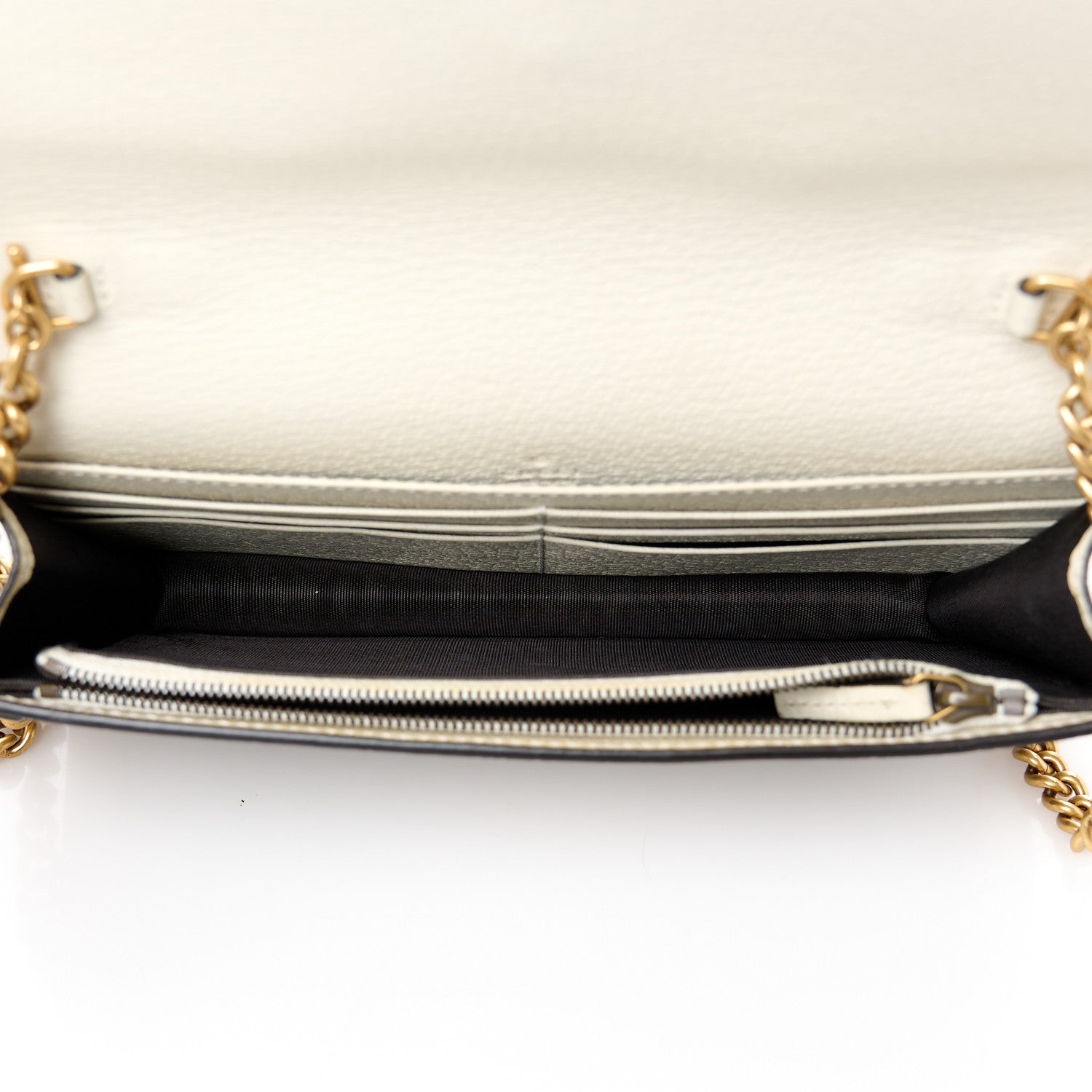 Gucci GG Supreme Monogram Web Queen Margaret Chain Wallet White 5 of 9
