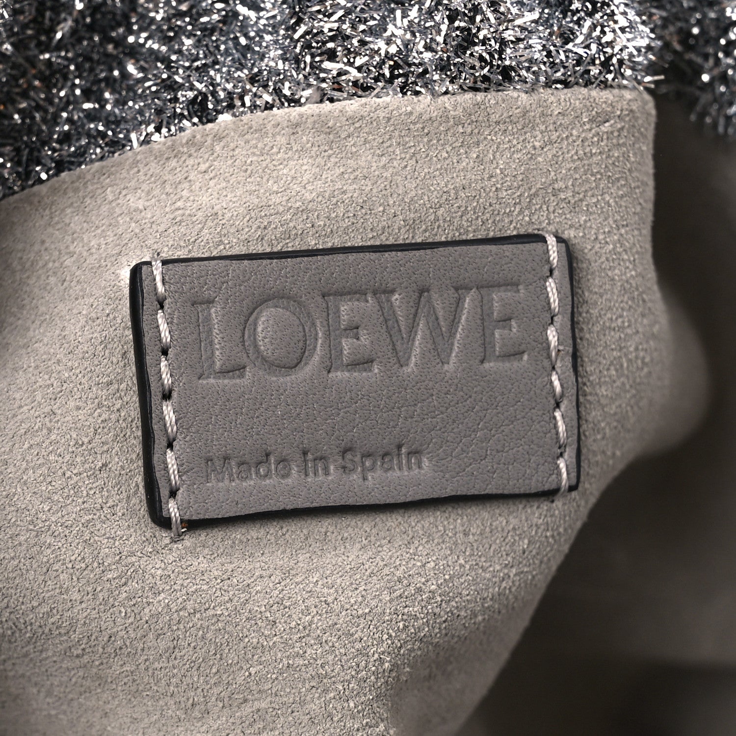 Loewe Lurex Mini Flamenco Knot Clutch Silver 6 of 9
