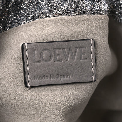 Loewe Lurex Mini Flamenco Knot Clutch Silver 6 of 9