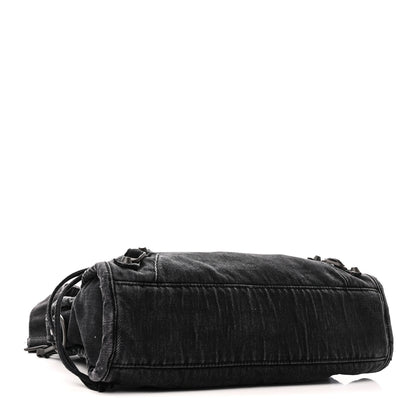 Balenciaga Washed Denim Classic Hardware Small Le City Black 4 of 10