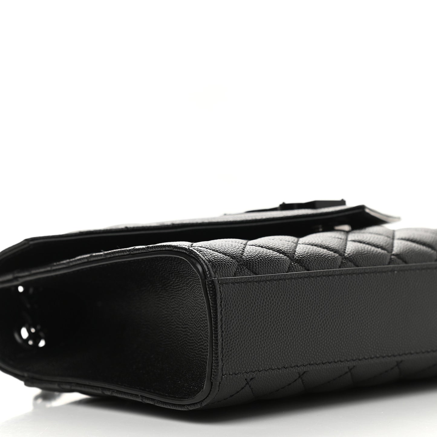 Grain De Poudre Textured Mixed Matelasse Triquilt Medium Monogram Satchel Black