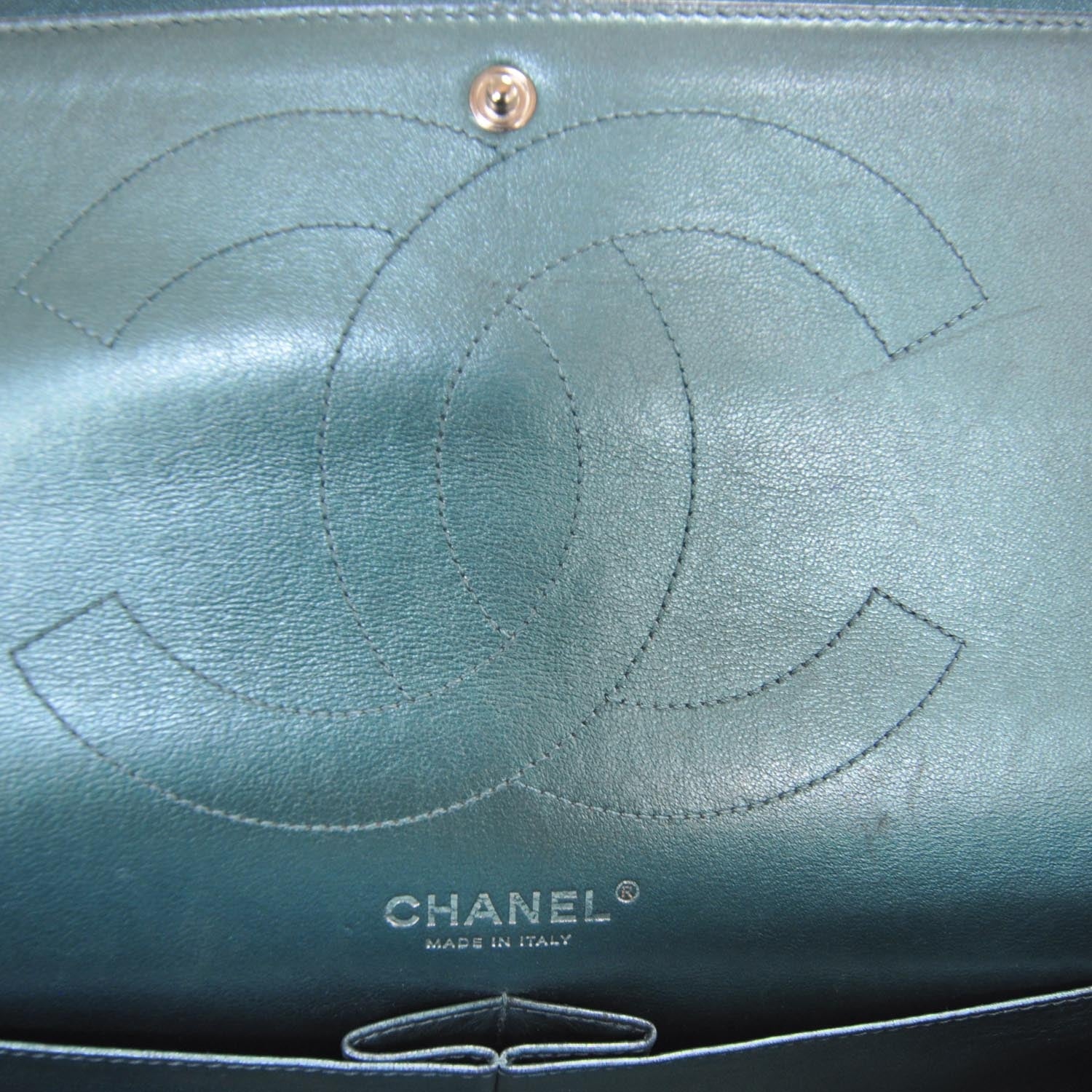 Chanel Leather 2.55 Reissue 227 Flap Metallic Turquoise 9 of 12
