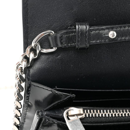 Saint Laurent Glazed Calfskin Cassandre Wallet On Chain WOC Black 11 of 11