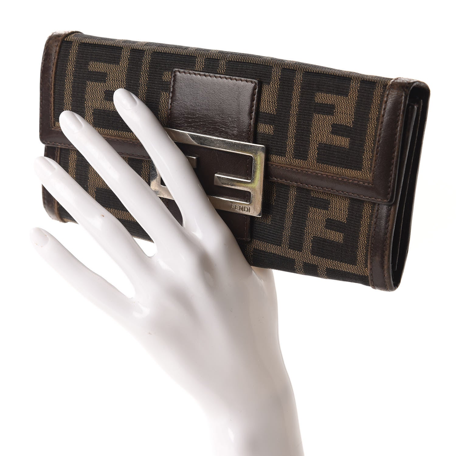 Fendi Zucca Continental Wallet Brown 2 of 13