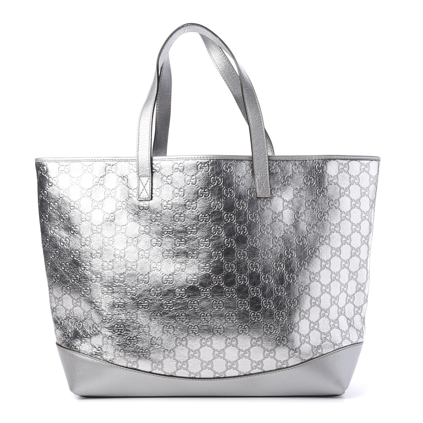 Guccissima Large Tote Silver