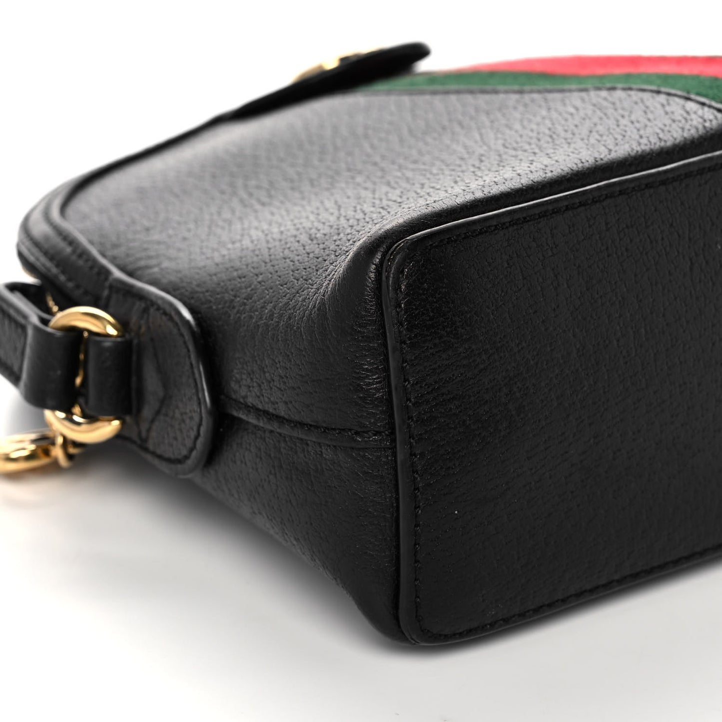 Calfskin GG Web Small Ophidia Dome Shoulder Bag Black