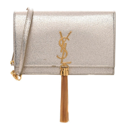 Saint Laurent Metallic Calfskin Kate Monogram Tassel Chain Wallet Gold 1 of 10