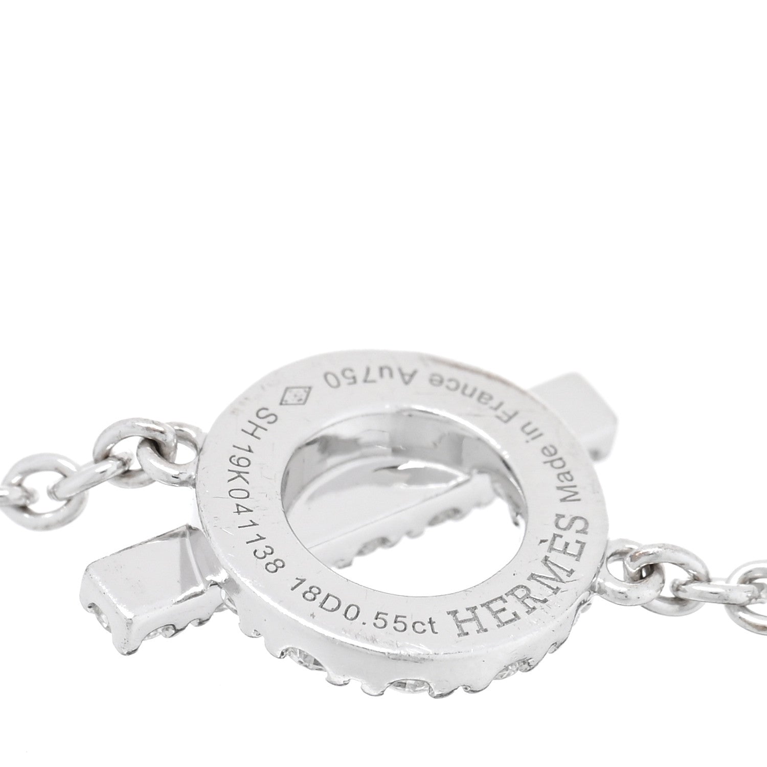 Hermes 18K White Gold Diamond Finesse Bracelet SH 3 of 3