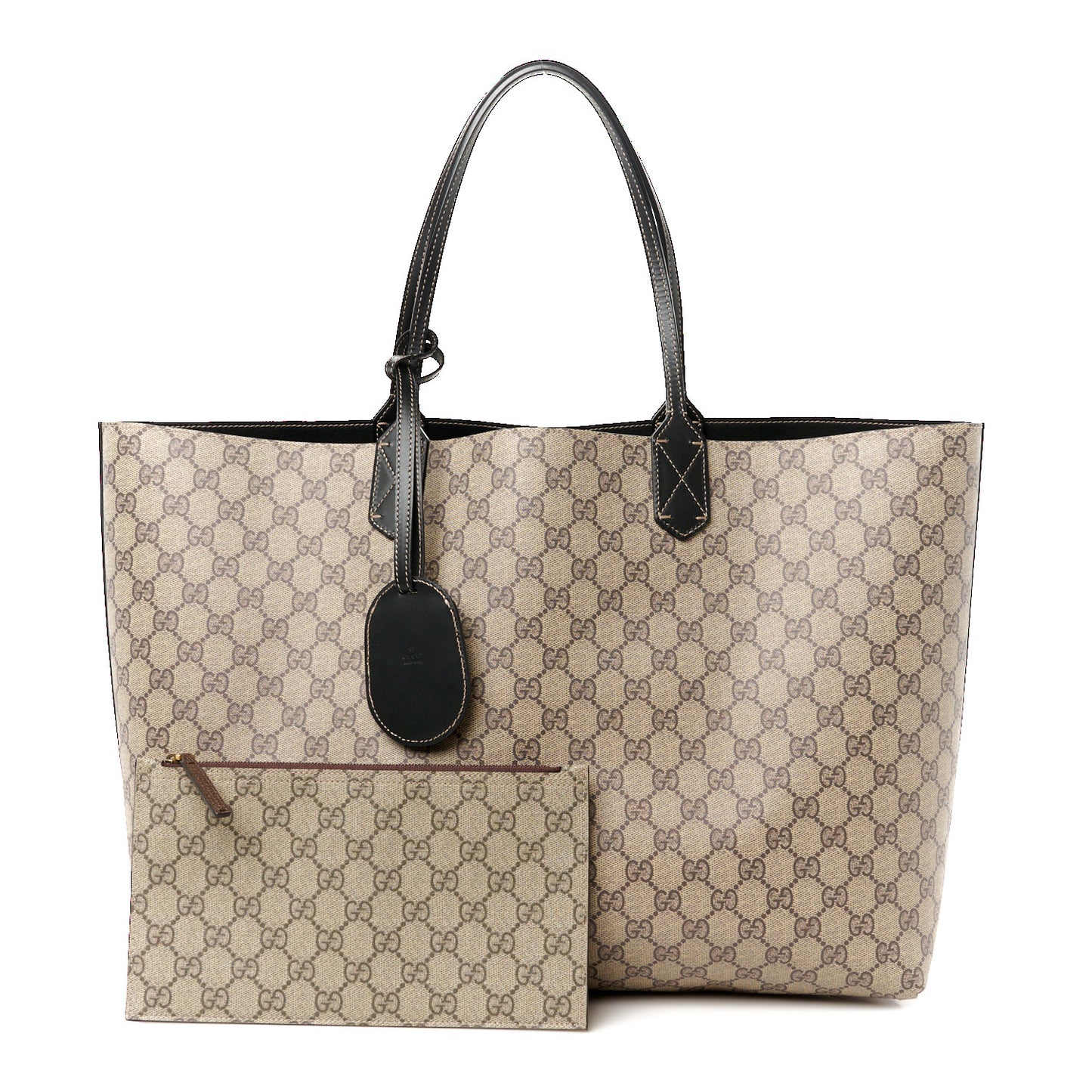 Calfskin GG Supreme Monogram Medium Reversible Tote Black