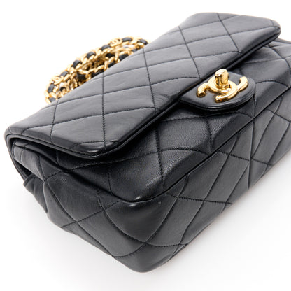 Chanel Lambskin Quilted Logo Flap With Handle Black 10 of 12