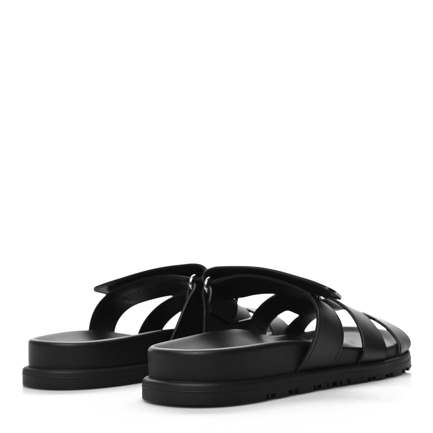Hermes Calfskin Womens Chypre Sandals 37 Black 4 of 9