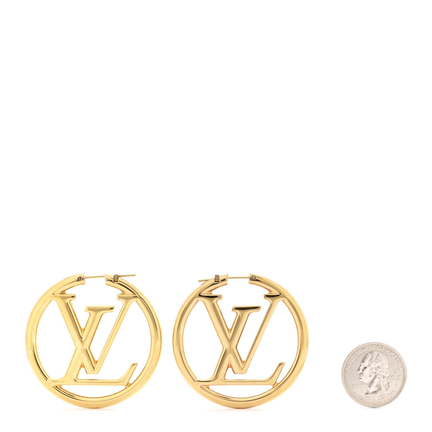 Metal Louise Hoop Earrings Gold